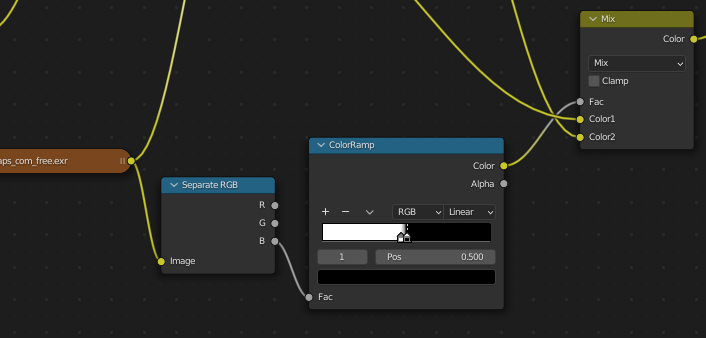 The sky selection setup in the shader.