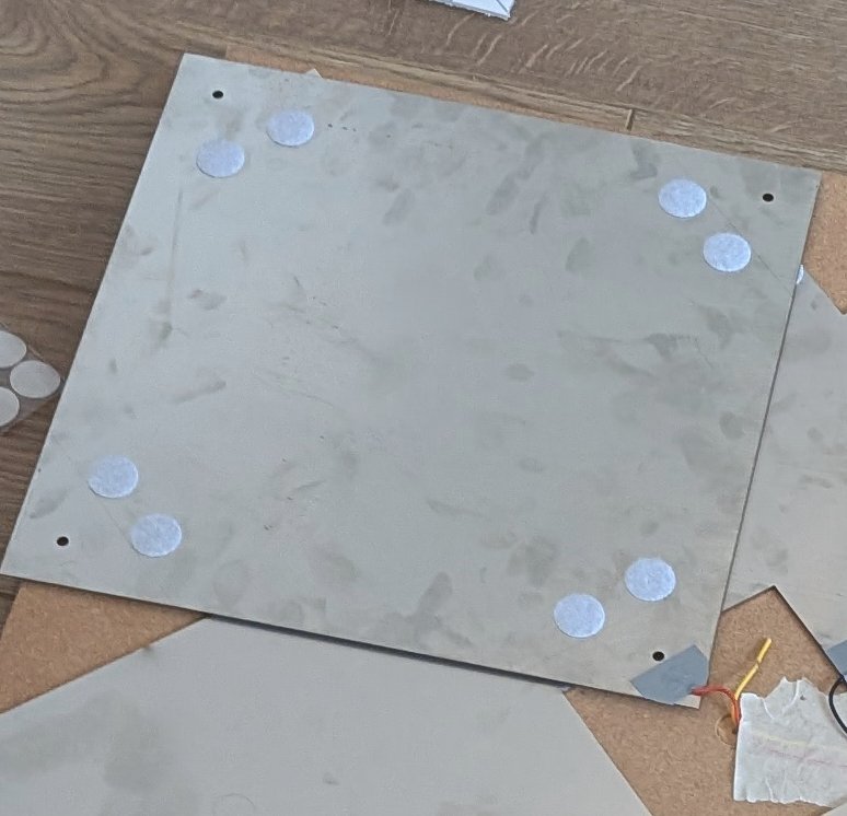 Attachment of Velcros and the wires to the panel.